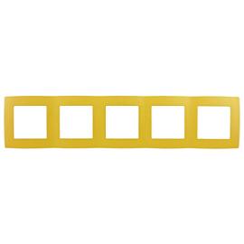 Рамка для розеток и выключателей ЭРА12 5 постов желтый ( 12-5005-21 ) Б0019418 ЭРА