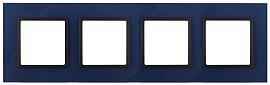 Рамка для розеток и выключателей ЭРА Elegance 4 поста синий 14-5104-29 Б0034537 ЭРА