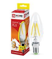 Лампа светодиодная LED-свеча-deco 9Вт 230В E14 3000К 810Лм прозрачная 4690612026183 IN HOME
