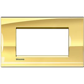 Рамка для розеток и выключателей прямоугольная, 4 модуля, цвет Золото Livinglight LNA4804OAgrand