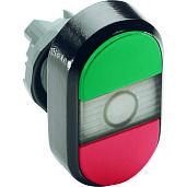 Кнопка управления двойная MPD1-11С (зеленая/красная) прозрачная линза без текста 1SFA611130R1108 ABB (1м)