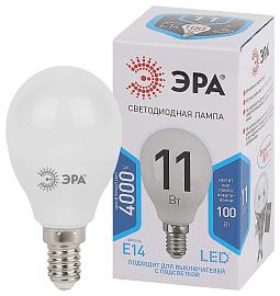 Лампа светодиодная 11 Вт E14 P45 4000К 880Лм матовая 170-265В шар ( LED P45-11W-840-E14 ) Б0032988 ЭРА