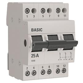 Переключатель трехпозиционный 3P 25А Basic (tps-3-25) EKF