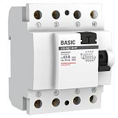 Выключатель дифференциального тока ВДТ (УЗО) 63А 4П четырехполюсный 30мА электронное ВДТ-40 Basic elcb-4-63-30e-sim EKF