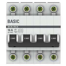 Выключатель нагрузки 4P 16А ВН-29 Basic SL29-4-16-bas EKF