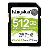 Карта памяти 512GB SDXC Canvas Select Plus 100R C10 UHS-I U3 V30 SDS2/512GB Kingston