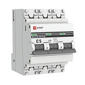 Выключатель автоматический 5А 3П трехполюсный характеристика C 4,5kA тип AC ВА47-63 PROxima mcb4763-3-05C-pro EKF