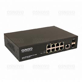 Коммутатор управляемый L2 PoE Gigabit Ethernet на 8 RJ45 PoE + 2xGE SFP порта. SW-80802/L(150W) OSNOVO