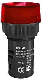 Лампа коммутационная красная ЛК22-ADDS-RED-LED 25003DEK DEKraft