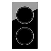 Рамка для розеток и выключателей вертикальная стеклянная двойная, цвет черный 2E52211303 OneKeyElectro