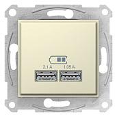 Розетка Sedna скрытой установки USB 2,1а (2x1,05а), бежевый SDN2710247 Systeme Electric