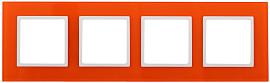 Рамка для розеток и выключателей ЭРА Elegance 4 поста оранжевый 14-5104-22 Б0034531 ЭРА