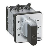 Переключатель электроизмерительных приборов - для вольтметра - PR 12 - 6 контактов - без нейтрали - крепление на дверце 014653 Legrand