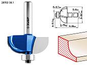 ЗУБР 38.1x16мм, радиус 12.7мм, фреза кромочная калевочная №2, 28702-38.1, серия Профессионал