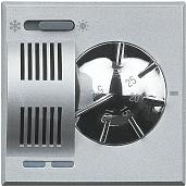 Терморегулятор (термостат) Axolute электронный комнатный со встроенным переключателем режимов «лето/зима» 2А 250В, питание 230В алюминий HC4442 Bticino