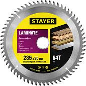 Пильный диск "Laminate line" для ламината, 235x30, 64Т,  STAYER 3684-235-30-64