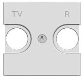 Накладка для розетки TV-R телевизионная 2 модуля Zenit серебро N2250.8 PL 2CLA225080N1301 ABB