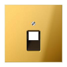 LS накладка 1-ой телефонной/компютерной розетки  UAE, металл цвета золота GO2969-1UA JUNG