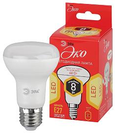 Лампа светодиодная 8 Вт E27 R63 2700К 640Лм матовая 220-240В рефлекторная ( ECO LED R63-8W-827-E27 ) Б0020635 ЭРА