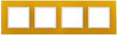 Рамка для розеток и выключателей ЭРА Elegance 4 поста желтый 14-5104-21 Б0034530 ЭРА