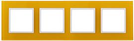 Рамка для розеток и выключателей ЭРА Elegance 4 поста желтый 14-5104-21 Б0034530 ЭРА