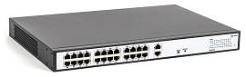 Коммутатор PoE Plus, мощность 250Вт, порты: 24-Ethernet, 2-Uplink SKAT PoE-24E-2G Бастион