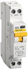 Выключатель автоматический дифференциального тока АВДТ 16А 2П двухполюсный характеристика C AC АВДТ-32М MAD32-5-016-C-30 IEK