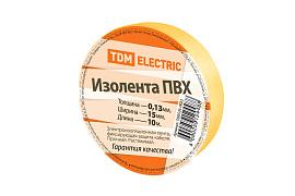 Изолента ПВХ 0,13*15мм Желтая 10м SQ0526-0022 TDM