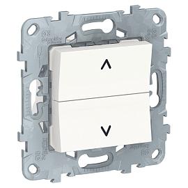 Выключатель для жалюзи двухклавишный Unica New скрытой установки кнопочный 6А схема 4+4 механизм белый NU520718 Systeme Electric
