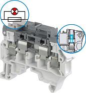 Клемма ZS4-SF1-R4 держ. пл.предохр. 5х25,5х20мм, LED 115-250В, 2 тестовых гнезда DIA2 1SNK508415R0000 TE Connectivity