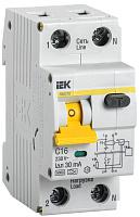 Выключатель автоматический дифференциального тока KARAT АВДТ 16А 2П двухполюсный характеристика C 6кА 30мА A АВДТ-32 MAD22-5-016-C-30 IEK
