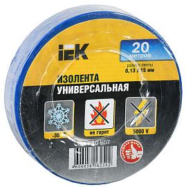 Изолента ПВХ синяя 15х20м UIZ-13-10-K07 IEK