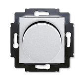 Светорегулятор (диммер) LEVIT скрытой установки поворотно-нажимной 60-600Вт R серебро / дымчатый чёрный 2CHH942247A6070 ABB (1м)