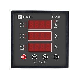 Амперметр AD-963 цифровой на панель 96х96 трехфазный (ad-963)