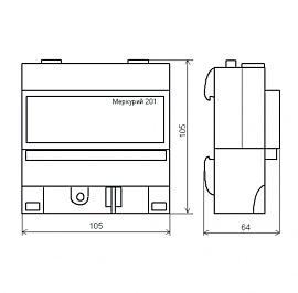 Счетчик электроэнергии однофазный однотарифный Меркурий-201. 5 5-60А 220В импульсный выход DIN ОУ. Инкотекс (электросчетчик)