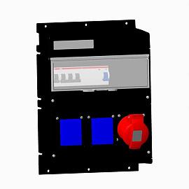 Бокс MPR16B с розетками в сборе, IP44, пластик, черный 2CMA101631R1000 ABB