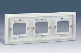Рамка для розеток и выключателей трехместная,скрытая проводка, S44A, серый 4400630-035 Simon 44 Aqua