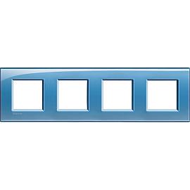 Рамка для розеток и выключателей прямоугольная, 4 поста, цвет Голубой Livinglight LNA4802M4ADLegrand