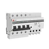 Выключатель автоматический дифференциального ток АД-4 40А 4П четырехполюсный характеристика C 4,5kA 100мА тип AC электронный защита 270В  PROxima DA4-40-100-pro EKF