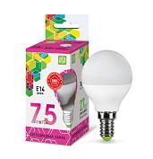 Лампа светодиодная 7,5 Вт LED-ШАР- standard 230В E14 6500К 675Лм 4690612019017 ASD