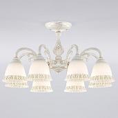 Люстра потолочная классическая со стеклянными плафонами 60107/8 белый с золотом a045773 Eurosvet