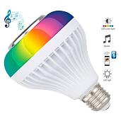 Лампа светодиодная 10Вт Е27 RGB музыкальная Bluetooth пульт управления DISCO 32599 4 REV