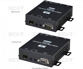 Комплект для передачи HDMI и сигнала USB/IR/RS232 по оптоволоконному кабелю. HE01F-4K6G-KS SC&T