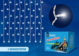 Гирлянда Занавес 1,5*1,5м 160Led холодный белый свет эффект мерцания белый провод соединяемый IP67 ULD-C1515 UL-00001355 Uniel