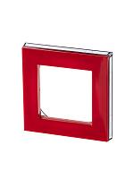 Рамка для розеток и выключателей 1 пост LEVIT красный / дымчатый чёрный 2CHH015010A6065 ABB (1м)