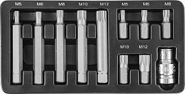 Набор вставок-бит 10 мм DR SPLINE с переходником, 11 предметов JonnesWay S29H4111S