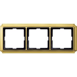 Рамка для розеток и выключателей 3 поста Merten скрытой установки стеклянная, золото MTN483321 Systeme Electric