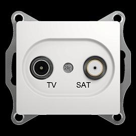 Розетка TV+SAT телевизионная+спутниковая GLOSSA скрытой установки проходная 4dB механизм белый GSL000198 Systeme Electric