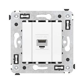 Розетка компьютерная RJ-45 без шторки в стену, кат.5е одинарная, Avanti, Белое облако 4400663 DKC