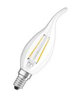 Лампа светодиодная 5 Вт E14 FC35 2700К 660Лм прозрачная 230В свеча на ветру STAR Classic 4058075212336 Osram